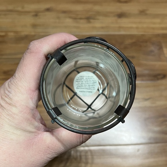 Chicken Tea Light Votive Candle Holder Clear Glass with Rustic Metal Holder 3.5" - Picture 6 of 7